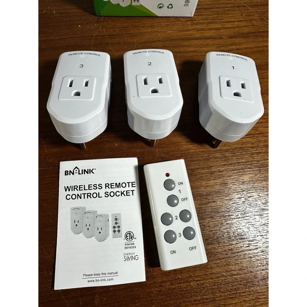 BN-LINK Wireless Remote Control Indoor Socket Plug 3 Sockets & 1 Remote NEW